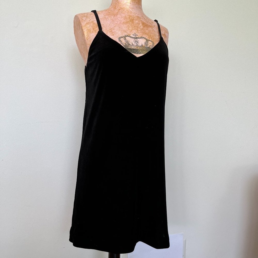 Black velvet strappy dress, Aqua